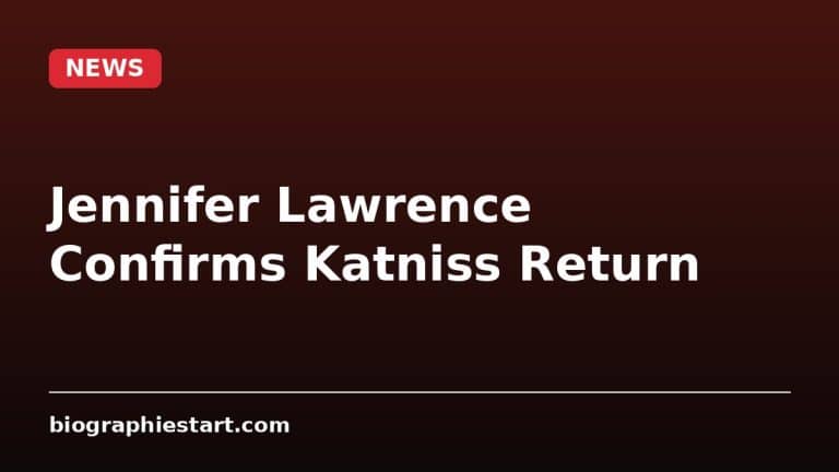 Jennifer Lawrence Confirms Katniss Return in Hunger Games News graphic reading Jennifer Lawrence Confirms Katniss Return on a dark red background